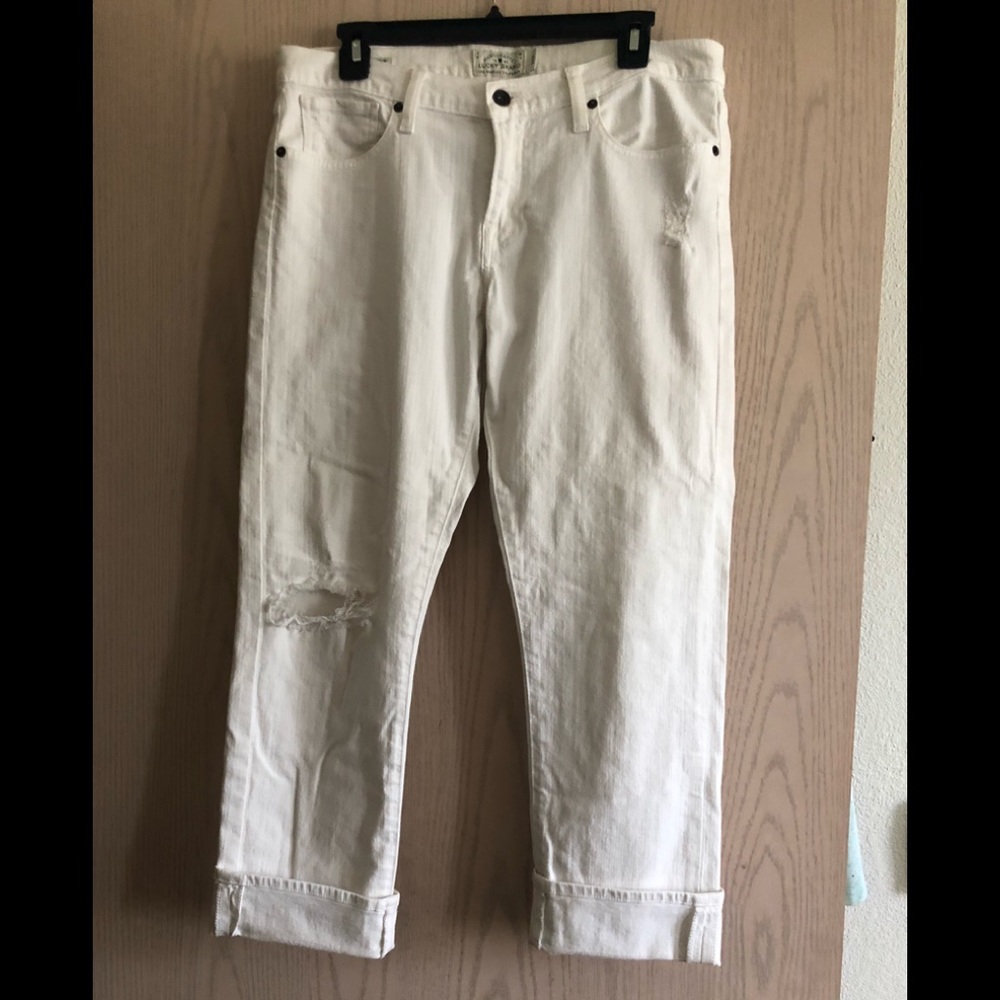 Lucky cropped white jeans